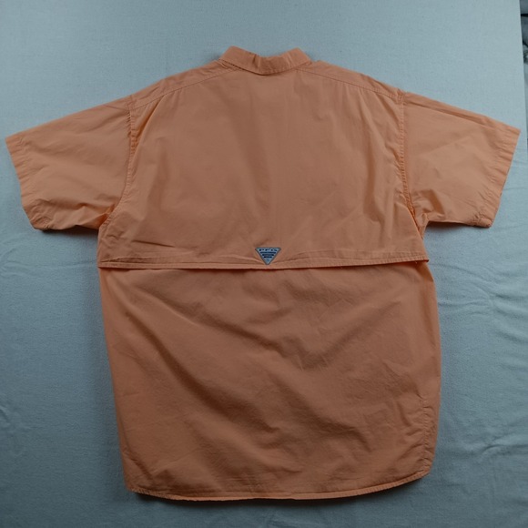Columbia Mens PFG Bonehead Fishing Shirt Large Orange Short Sleeve FM7130 - Picture 2 of 14